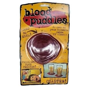 Vintage The Original BLOOD PUDDLES Fake Blood Coaster Prop Gothic Vampire Witch